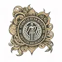 conference leaugue cup with olympiakos logo combined tattoo design idea