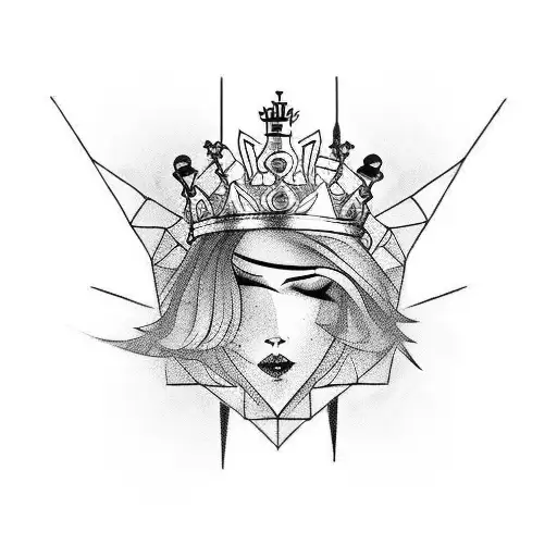 chess queen tattoo design idea