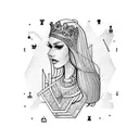 chess queen tattoo design idea