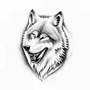 wolf howling moon viking tattoo design idea