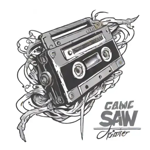Saw Movie Cassette Tape tattoo design idea