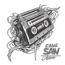Saw Movie Cassette Tape tattoo design idea