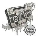 Saw Movie Cassette Tape tattoo design idea