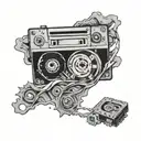 Saw Movie Cassette Tape tattoo design idea