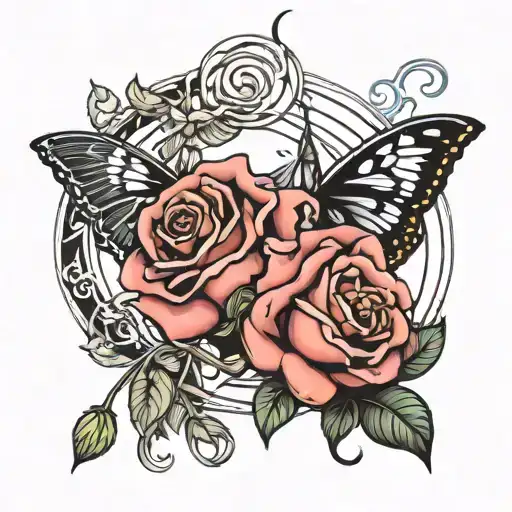  Gemini zodiac sign with rose incorporated somehow tattoo design idea