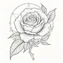 A delicate sketch of a rose and the Gemini symbol, capturing the essence of your sister's love for nature and astrology tattoo design idea