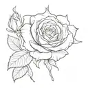 A delicate sketch of a rose and the Gemini symbol, capturing the essence of your sister's love for nature and astrology tattoo design idea