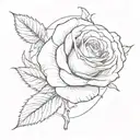 A delicate sketch of a rose and the Gemini symbol, capturing the essence of your sister's love for nature and astrology tattoo design idea