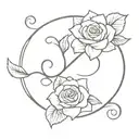 - Gemini zodiac symbol with a rose tattoo tattoo design idea