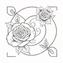 - Gemini zodiac symbol with a rose tattoo tattoo design idea