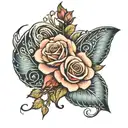  Gemini zodiac sign with rose incorporated somehow tattoo design idea