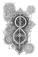 chain and line art and gothic inspired tattoo tattoo design idea