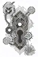 chain and line art and gothic inspired tattoo tattoo design idea