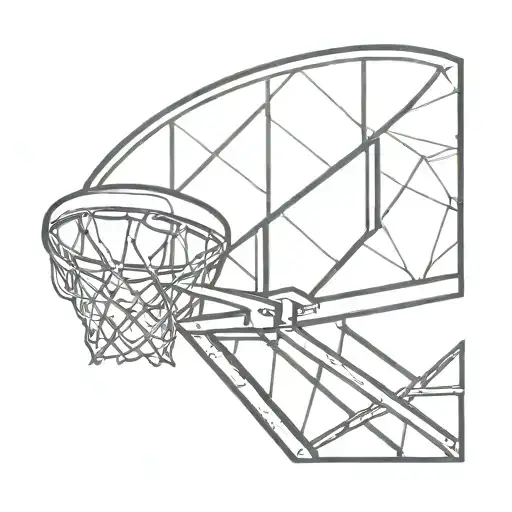 basketball hoop made with word Stay calm tattoo design idea