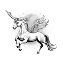 pegasus and moon tattoo design idea
