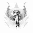 pegasus and moon tattoo design idea
