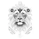 sun and lion tattoo design idea