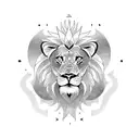 sun and lion tattoo design idea