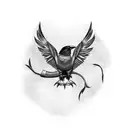 steampunk raven  tattoo design idea