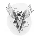 steampunk raven  tattoo design idea