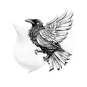 steampunk raven  tattoo design idea