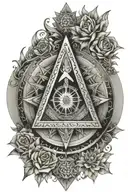 Freemasons, compass, square, illuminati, flower of life, Ohm, Anu, Enlil, and Inanna tattoo design idea