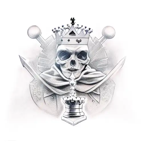 chess king quenn tattoo design idea