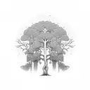 Yggdrasil tree tattoo design idea