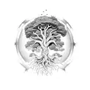 Yggdrasil tree tattoo design idea