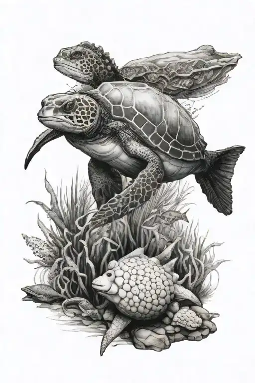 marine life tattoo design idea