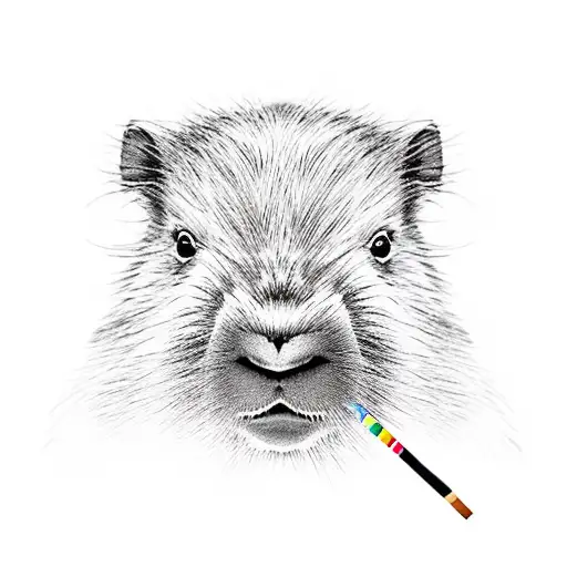 capybara smoking tattoo design idea