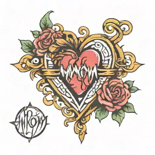 mom cardiac ekg tattoo design idea