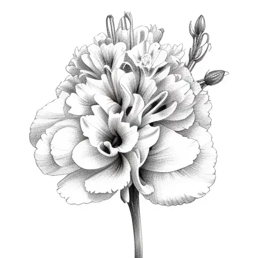 Carnation Flower Sketch Drawin Graphic by Rasveta · Creative Fabrica