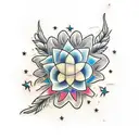 star flower tattoo design idea