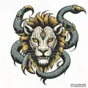 lion a scorpion tattoo design idea