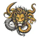 lion a scorpion tattoo design idea