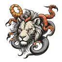 lion a scorpion tattoo design idea