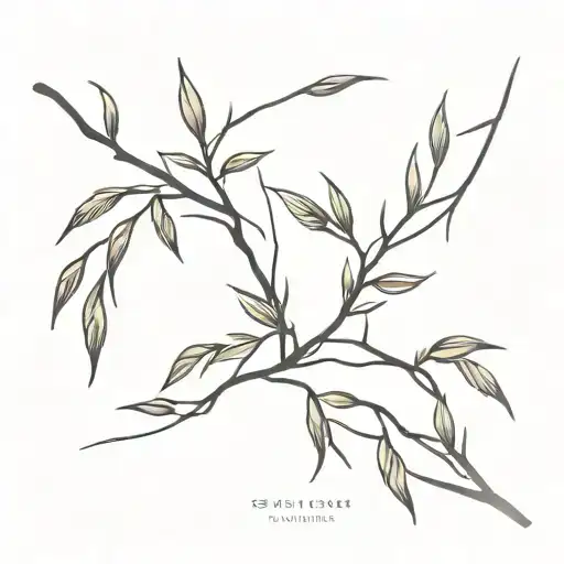willow branch tattoo design idea