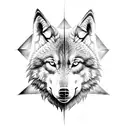 wolve with sunbeams tattoo design idea