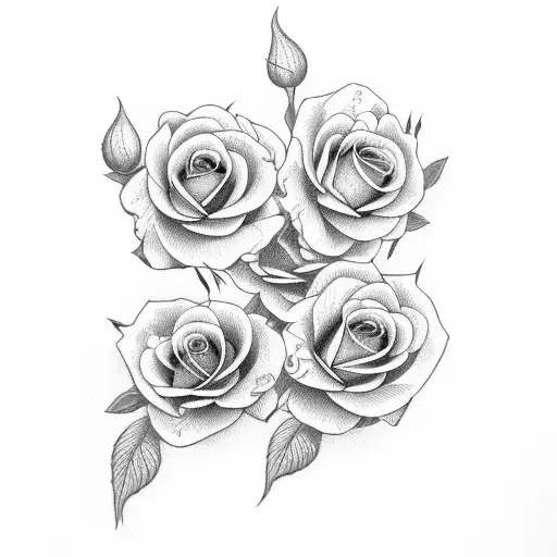 roses and butterflies angel numbers tattoo design idea