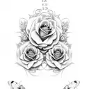 roses and butterflies angel numbers tattoo design idea