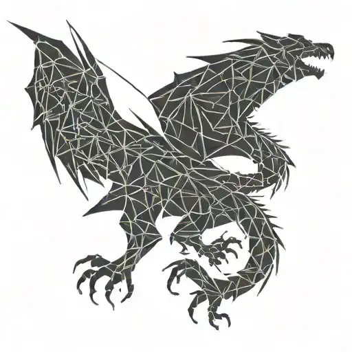 ALTERED CARBON DRAGON SILHOUETTE tattoo design idea