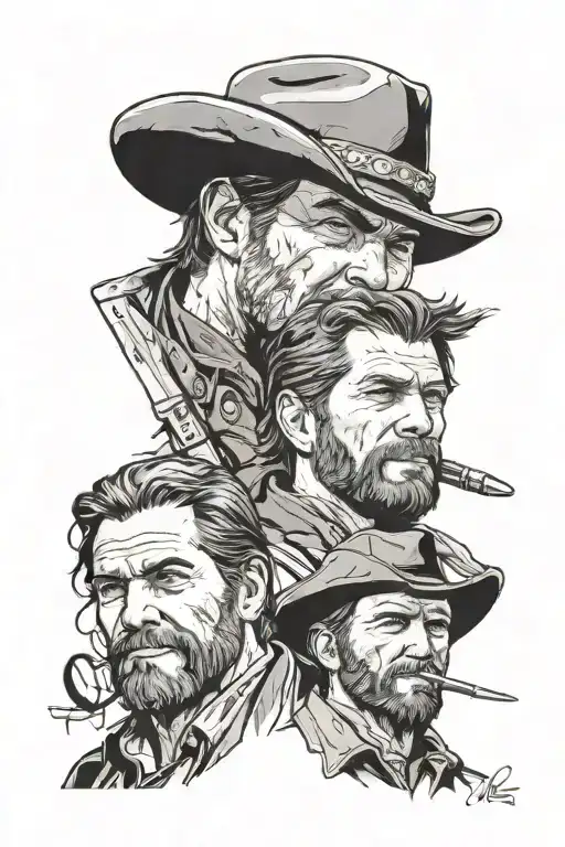 Arthur Morgan and Jhon marston (tatto para dois amigos) tattoo design idea