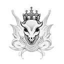 Rose, holly, Pegasus, king crown tattoo design idea
