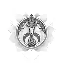 Rose, holly, Pegasus, king crown tattoo design idea