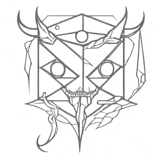 shadow demon controlling dice tattoo design idea