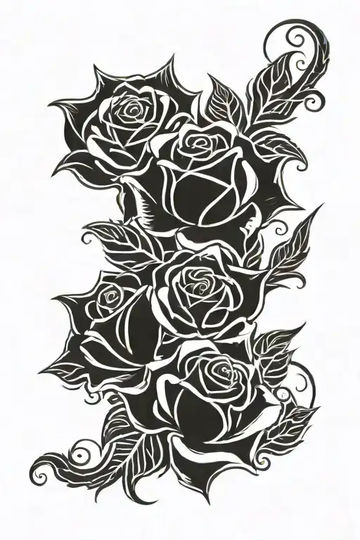 roses and fire tattoo design idea