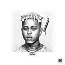xxxtentacion smoking a cigarette tattoo design idea