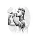 xxxtentacion smoking a cigarette tattoo design idea