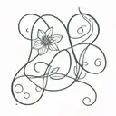 cursive n tattoo design idea